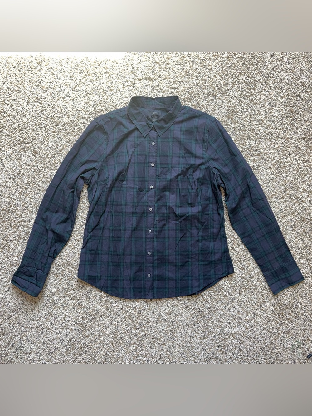 NWT J.Crew Slim Fit Black Watch Tartan Plaid Button Down Shirt 14